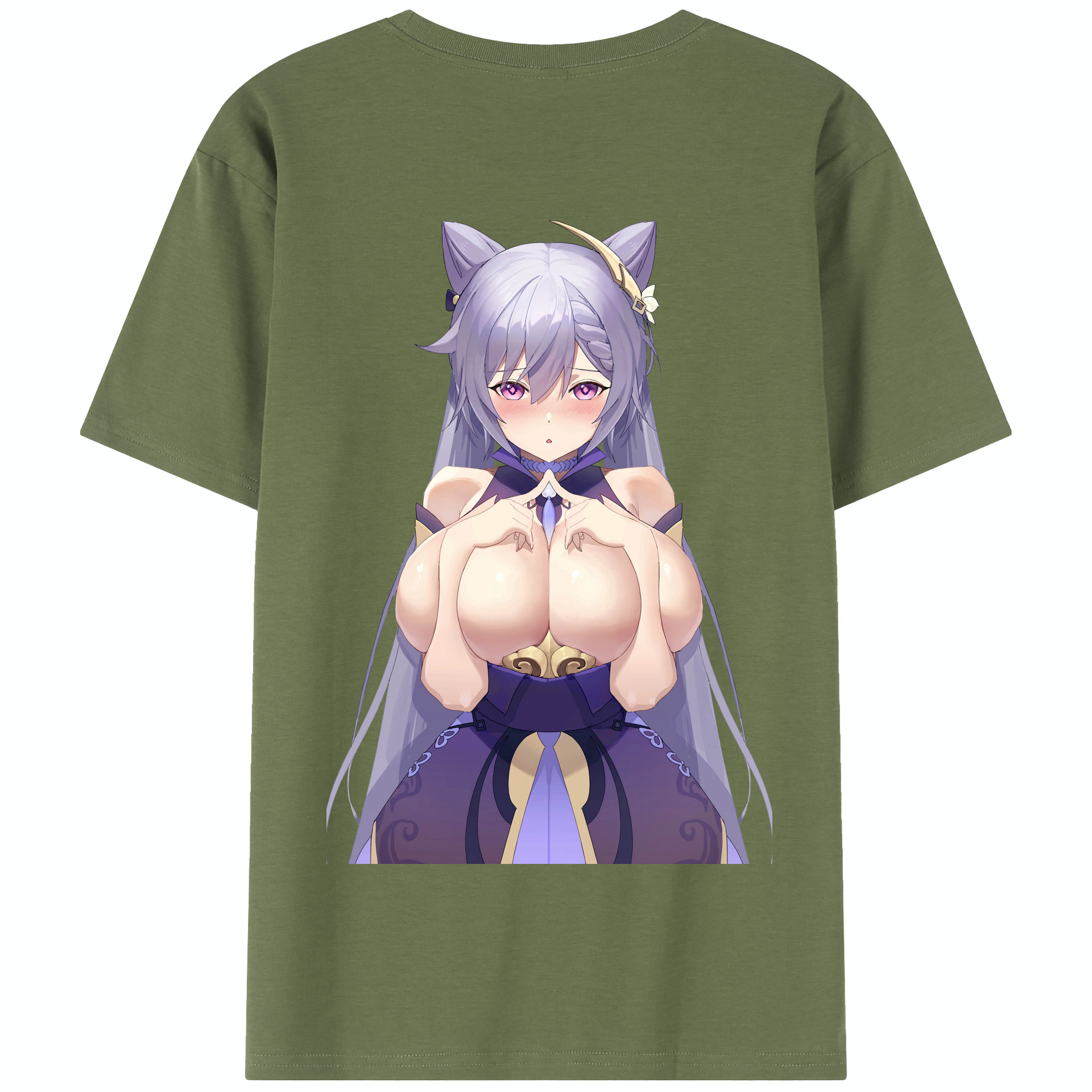 げんし神 刻晴 こくせい genshin Kokusei 綿100％半袖Tシャツ（背面プリント）